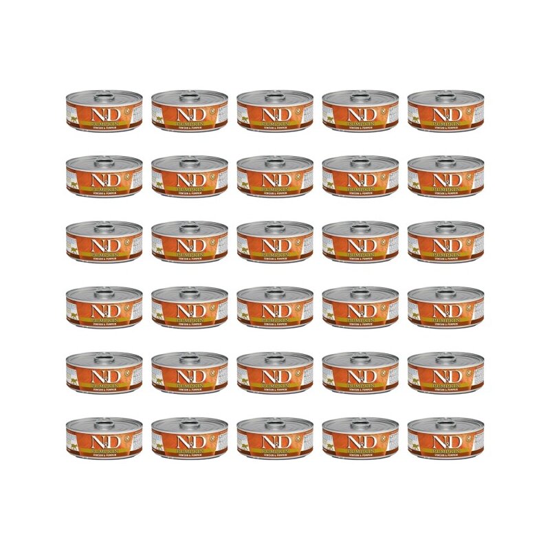 Karma dla kota FARMINA N&D Dziczyzna z dynią 30 x 80 g
