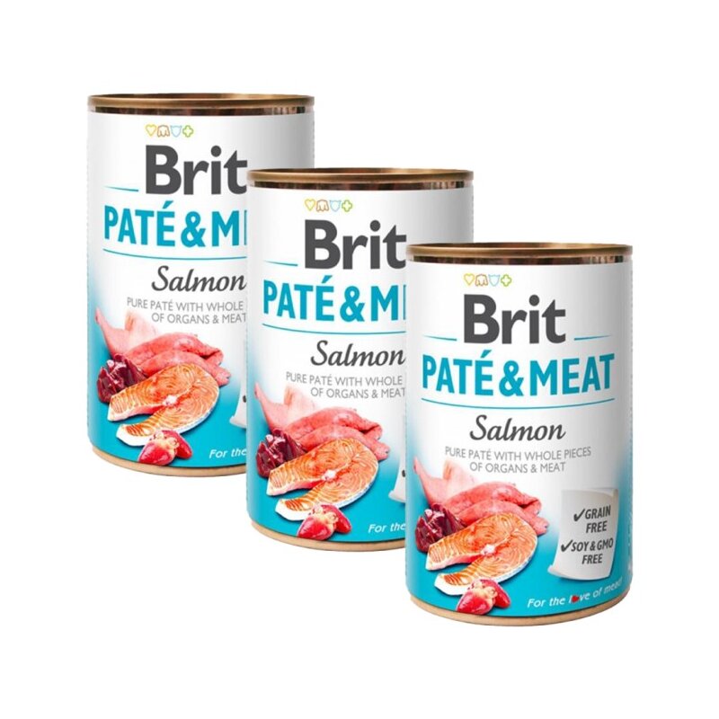 Karma dla psa BRIT Paté and Meat Łosoś 3 x 400 g