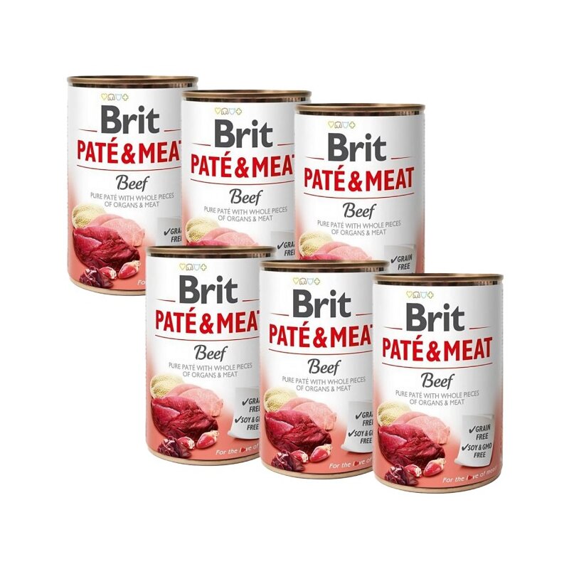 Karma dla psa BRIT Paté & Meat Wołowina 6 x 800 g