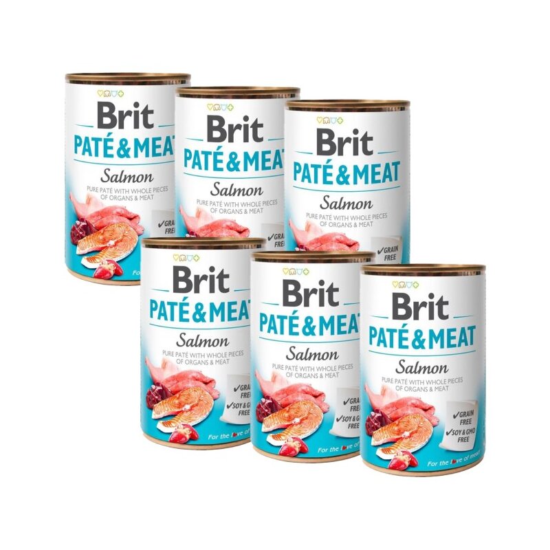 Karma dla psa BRIT Pate & Meat Łosoś 6 x 800 g