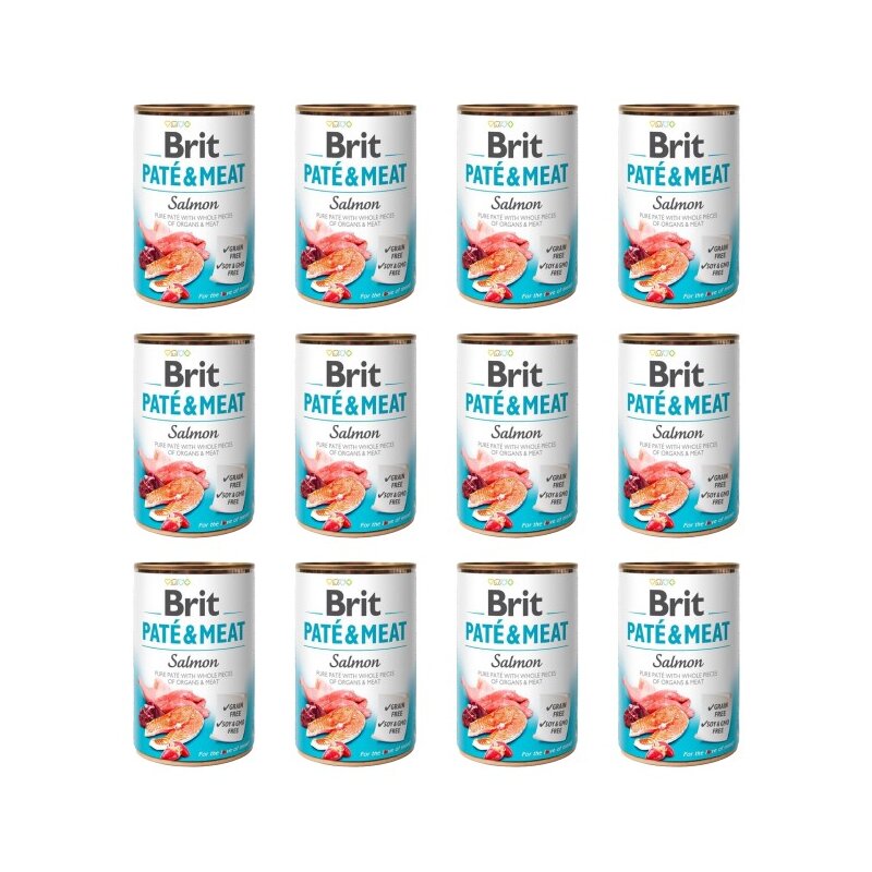Karma dla psa BRIT Pate & Meat Łosoś 12 x 800 g