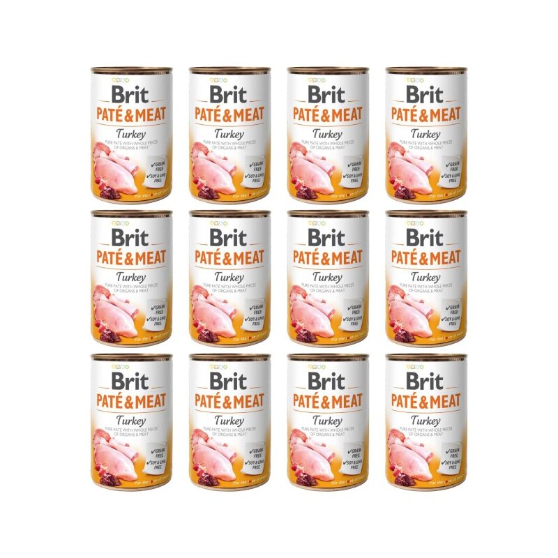 Karma dla psa BRIT Paté & Meat Indyk 12 x 800 g