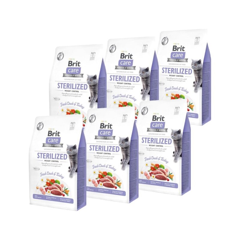 Karma dla kota BRIT Care Cat Sterilized Weight Control Indyk z kaczką 6 x 2 kg