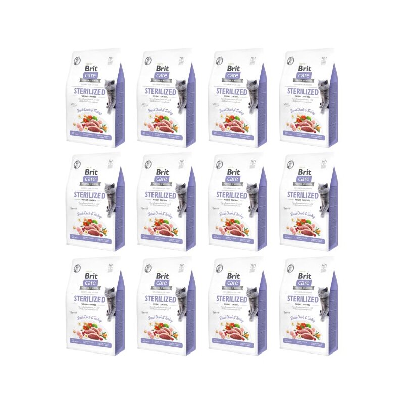 Karma dla kota BRIT Care Cat Sterilized Weight Control Indyk z kaczką 12 x 2 kg