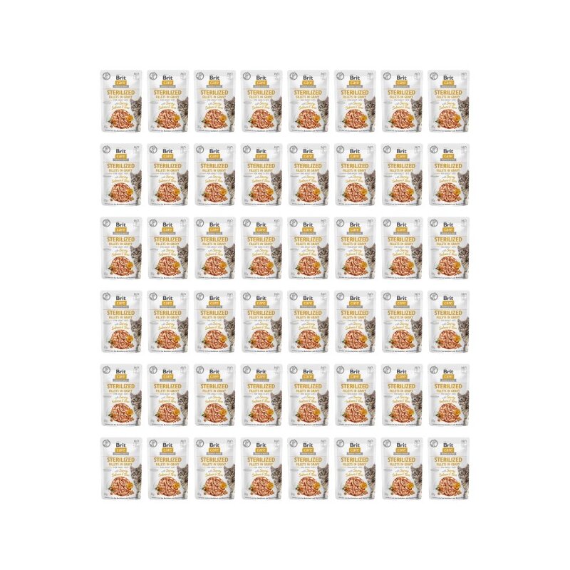 Karma dla kota BRIT CARE Cat Sterilized Łosoś i Tuńczyk filety w sosie 48 x 85 g