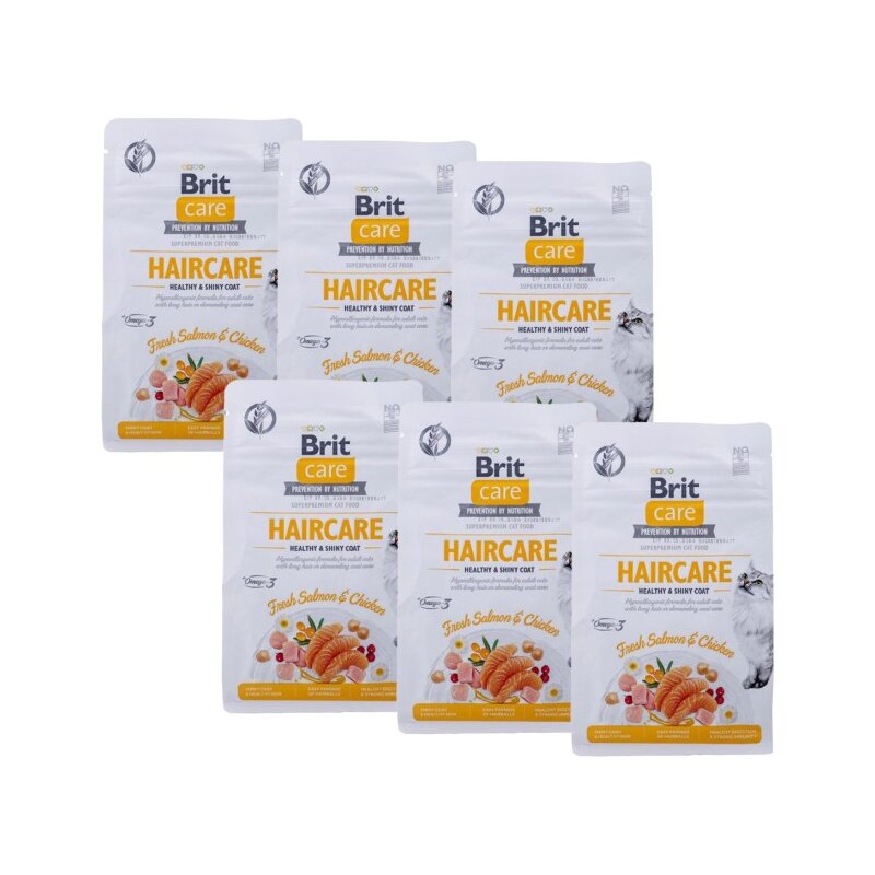 Karma dla kota BRIT CARE Cat Grain-Free Haircare Kurczak z łososiem 6 x 400 g