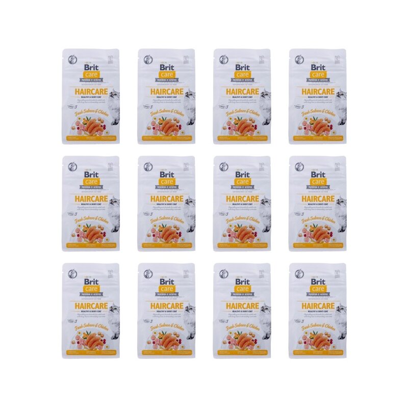 Karma dla kota BRIT CARE Cat Grain-Free Haircare Kurczak z łososiem 12 x 400 g