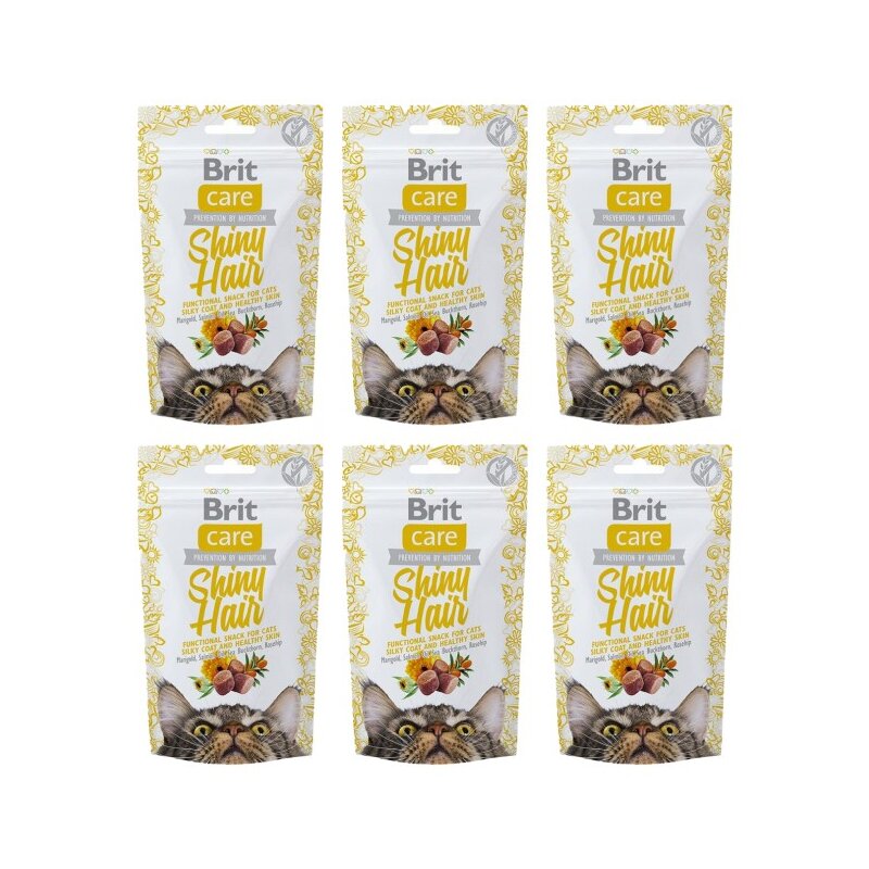 Przysmak dla kota BRIT CARE Snack Shiny Hair 6 x 50 g
