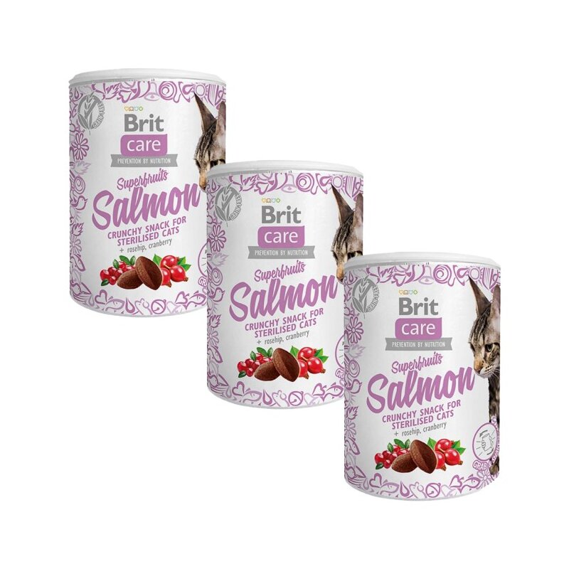 Przysmak dla kota BRIT CARE Snack Superfruits Salmon 3 x 100 g
