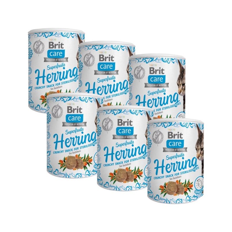 Karma dla kota BRIT CARE Snack Superfruits Herring 6 x 100 g