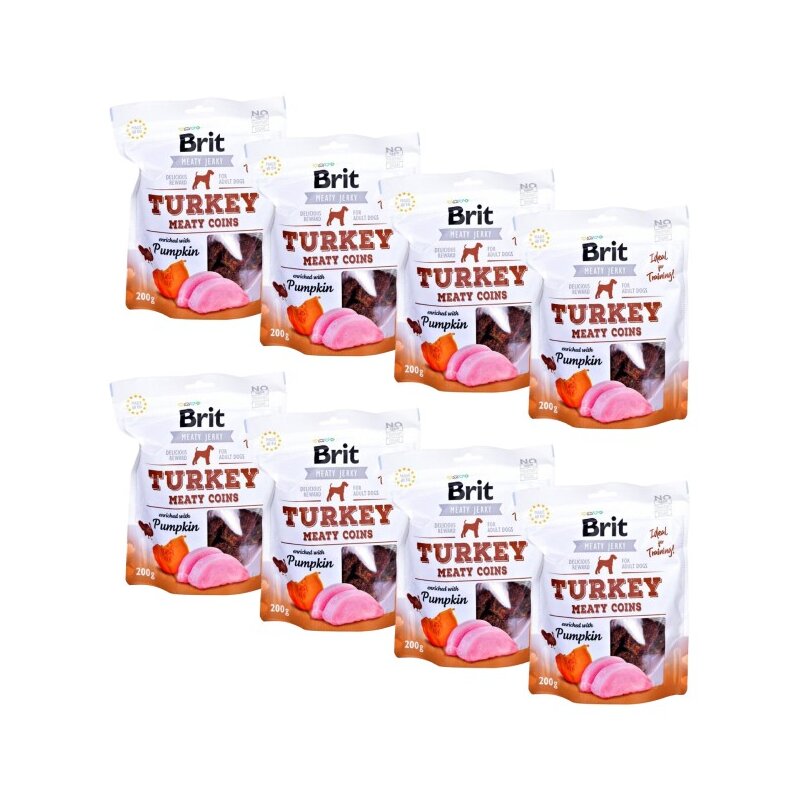 Przysmak dla psa BRIT Jerky Turkey Meaty Coins Pumpkin 8 x 200 g