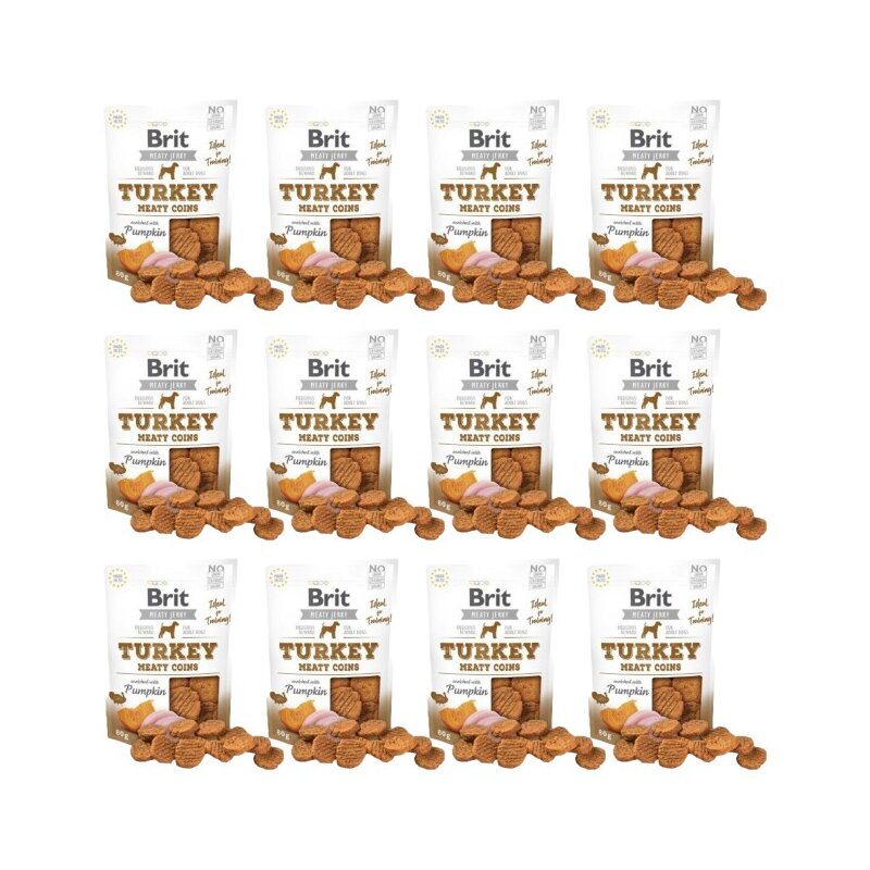 Przysmak dla psa BRIT Jerky Turkey Meaty Coins Pumpkin 12 x 80 g