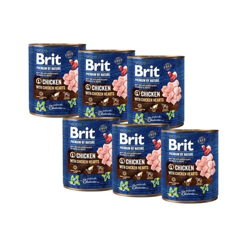 Karma dla psa BRIT Premium by Nature Kurczak z sercami 6 x 800 g