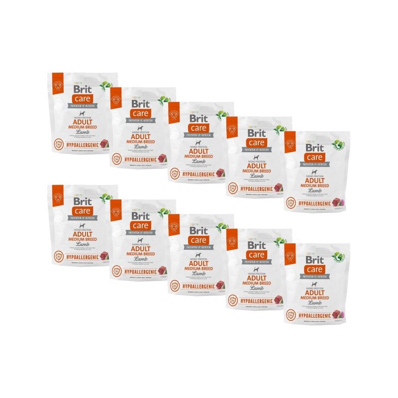 Karma dla psa BRIT Care Hypoallergenic Medium Jagnięcina z ryżem 10 x 1 kg