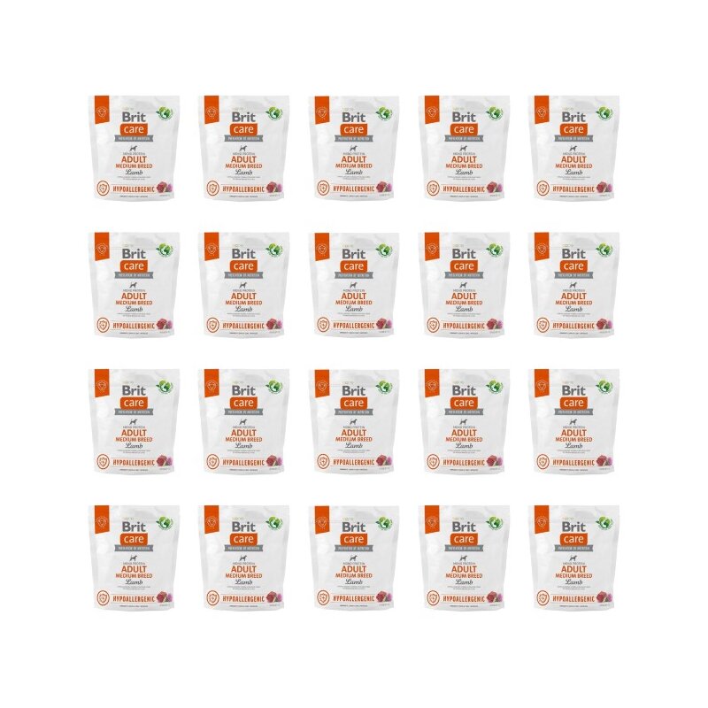 Karma dla psa BRIT Care Hypoallergenic Medium Jagnięcina z ryżem 20 x 1 kg