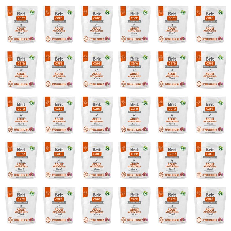 Karma dla psa BRIT Care Hypoallergenic Medium Jagnięcina z ryżem 30 x 1 kg