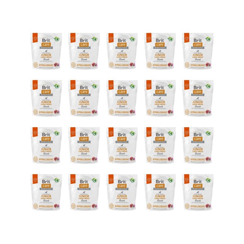 Karma dla psa BRIT Care Hypoallergenic Junior Jagnięcina z ryżem 20 x 1 kg