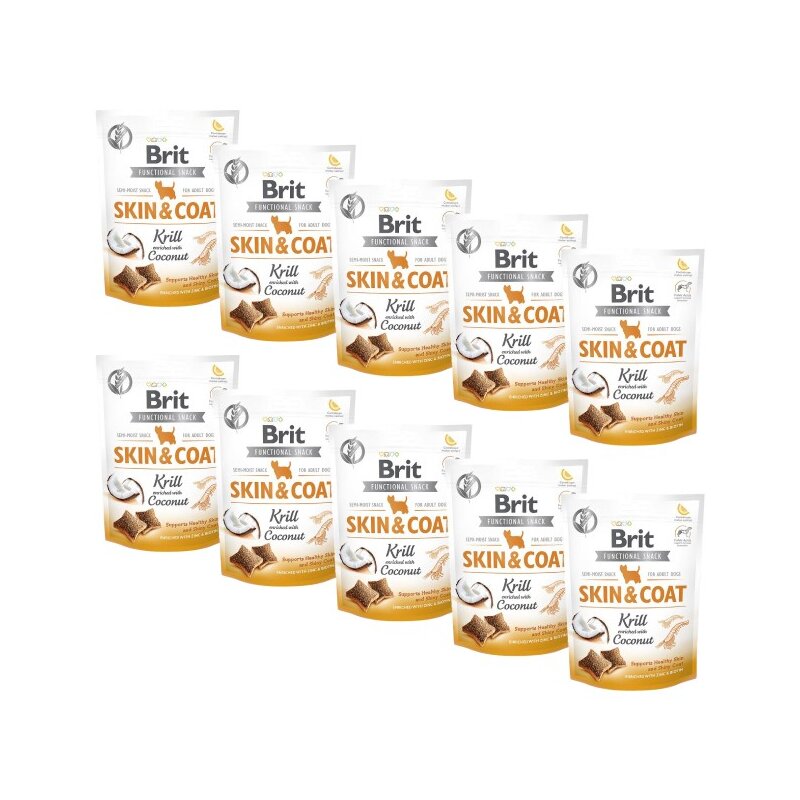 Przysmak dla psa BRIT CARE Dog Functional Snack Skin&Coat Kryl z kokosem 10 x 150g