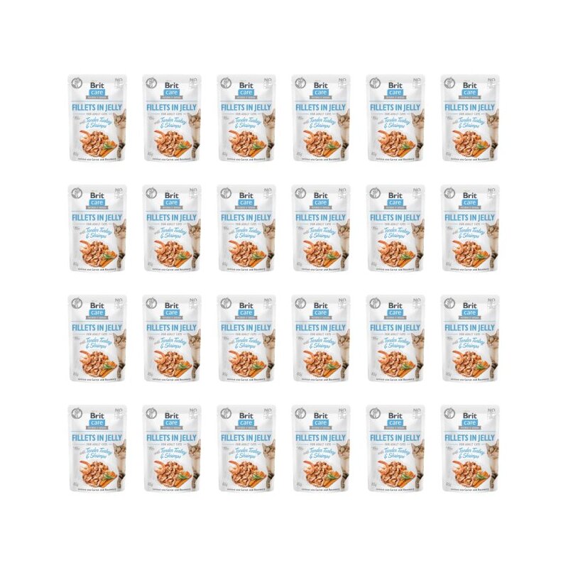 Karma dla kota BRIT CARE Fillets In Jelly Tender Turkey&Shrimps 24 x 85 g