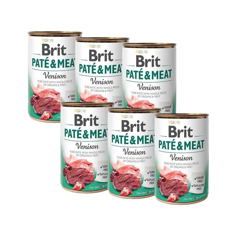 Karma dla psa BRIT Pate & Meat Jeleń 6 x 800 g