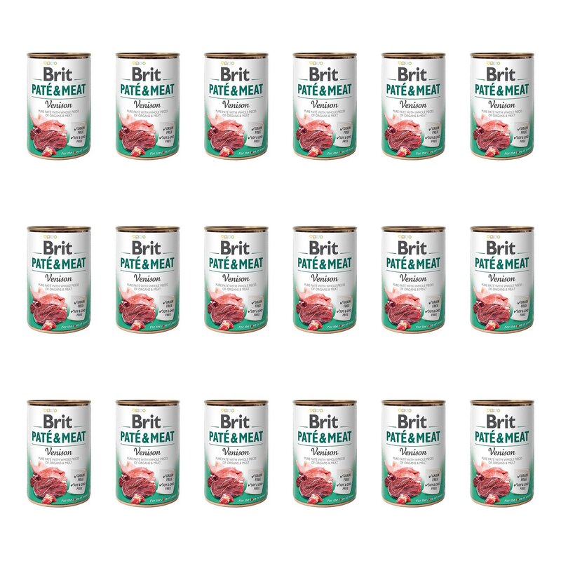 Karma dla psa BRIT Pate & Meat Jeleń 18 x 800 g
