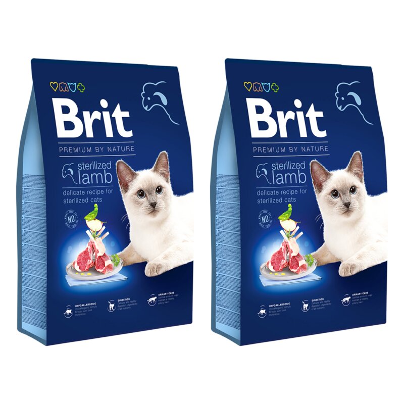 Karma dla kota BRIT Premium by Nature Sterilized Jagnięcina 2 x 8 kg