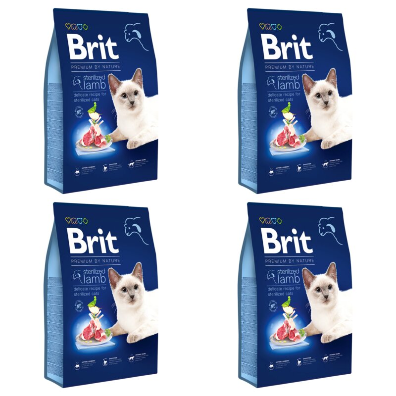 Karma dla kota BRIT Premium by Nature Sterilized Jagnięcina 4 x 8 kg