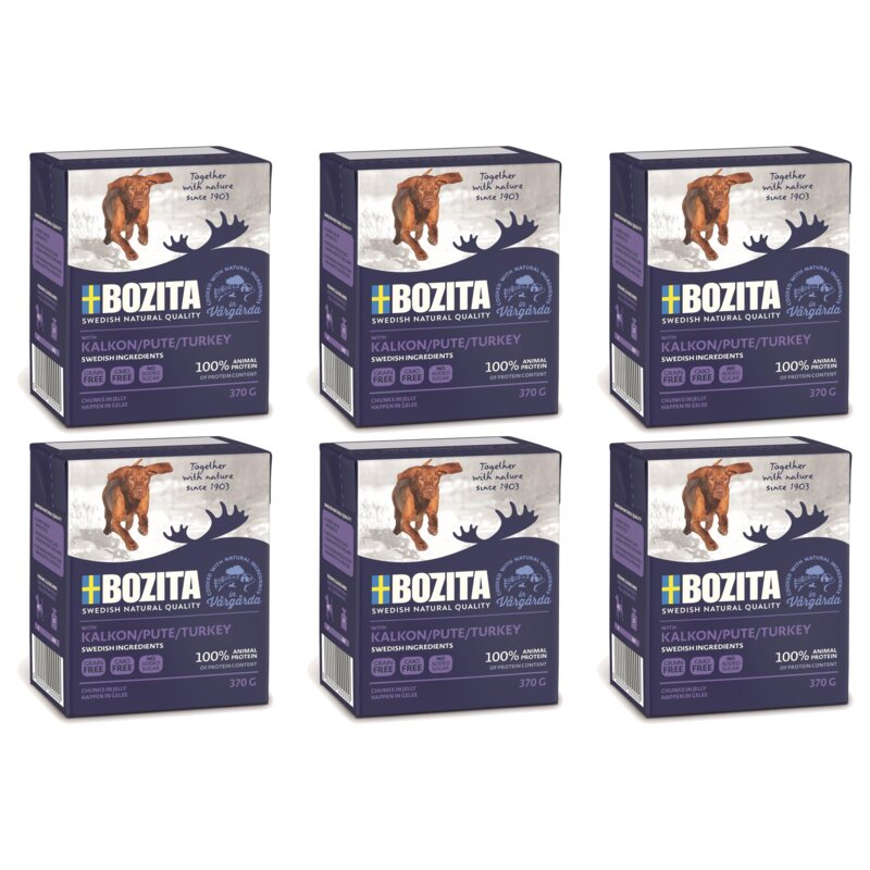 Karma dla psa BOZITA Mięsne kawałki z Indykiem w galaretce 6 x 370 g
