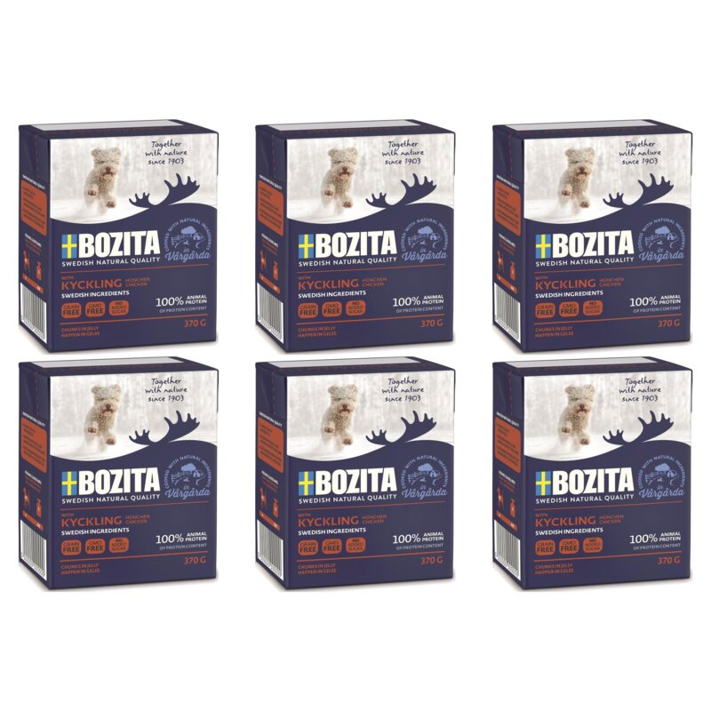 Karma dla psa BOZITA Mięsne kawałki z Kurczakiem w galaretce 6 x 370 g