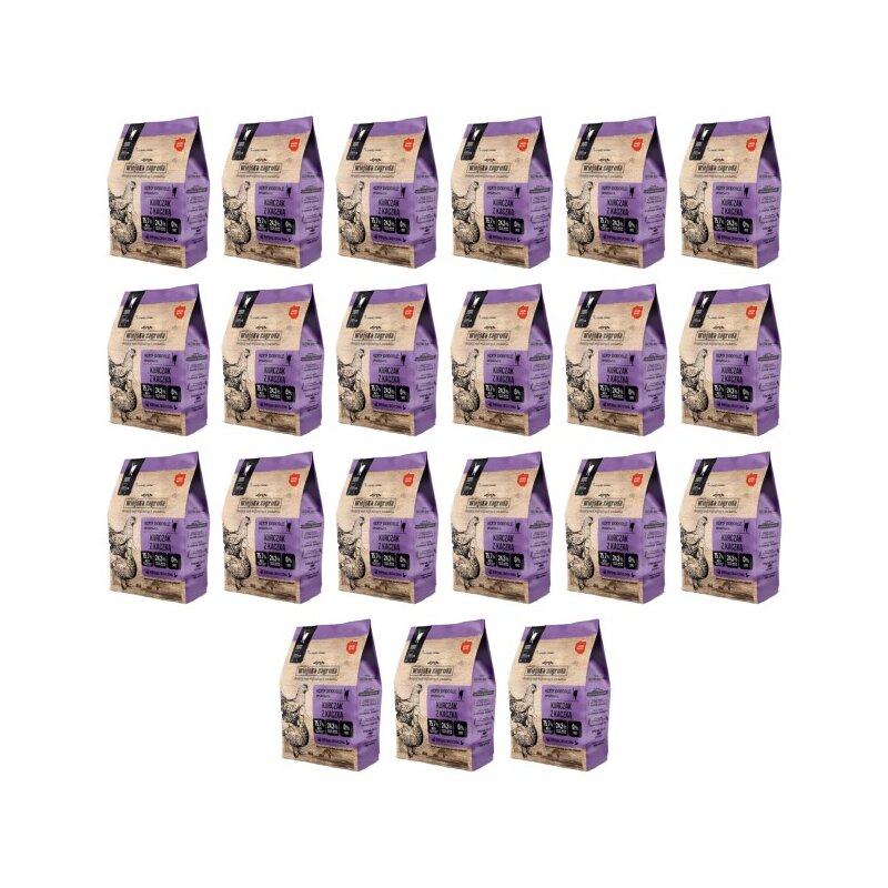 Karma dla kota WIEJSKA ZAGRODA Kurczak z kaczką 21 x 400 g