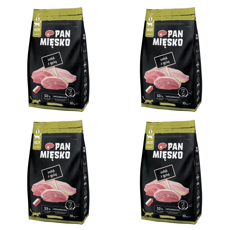 Karma dla kota PAN MIĘSKO Indyk z gęsią S 4 x 10 kg