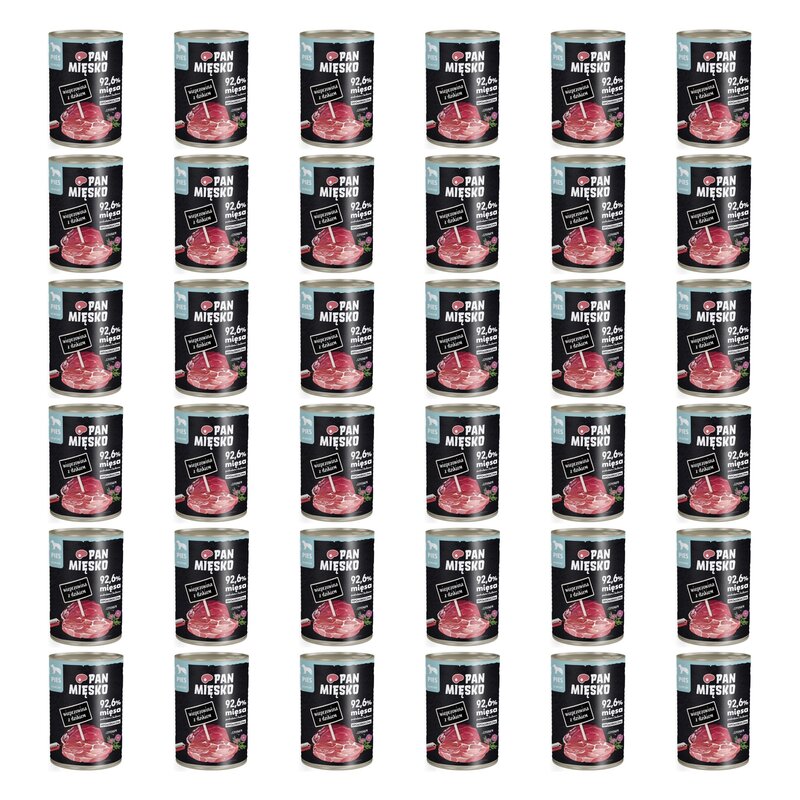 Karma dla psa PAN MIĘSKO Wieprzowina z dzikiem 36 x 400 g