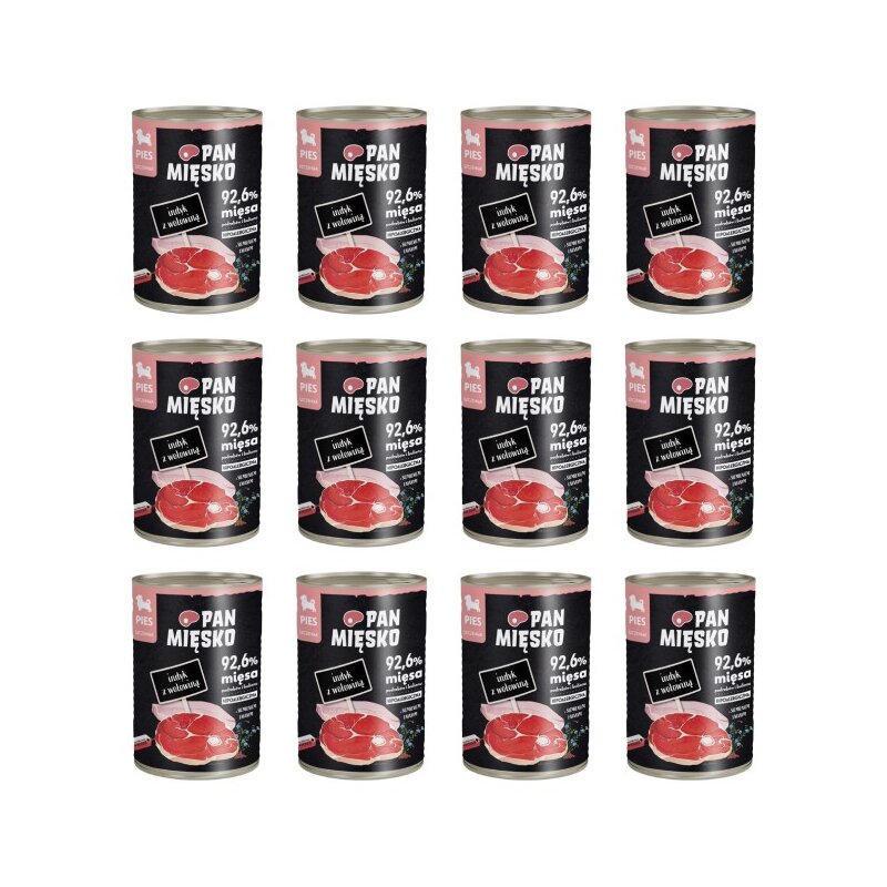 Karma dla psa PAN MIĘSKO Indyk z wołowiną 12 x 400 g