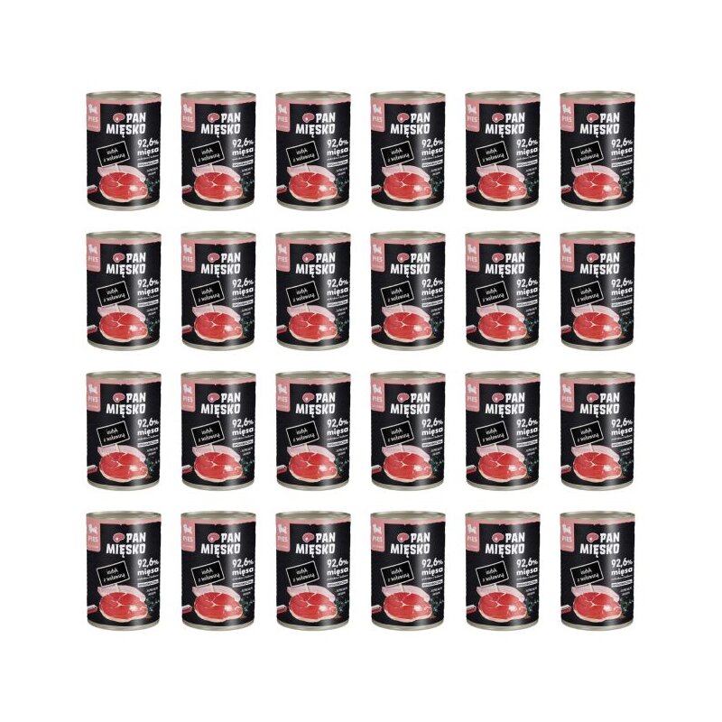 Karma dla psa PAN MIĘSKO Indyk z wołowiną 24 x 400 g