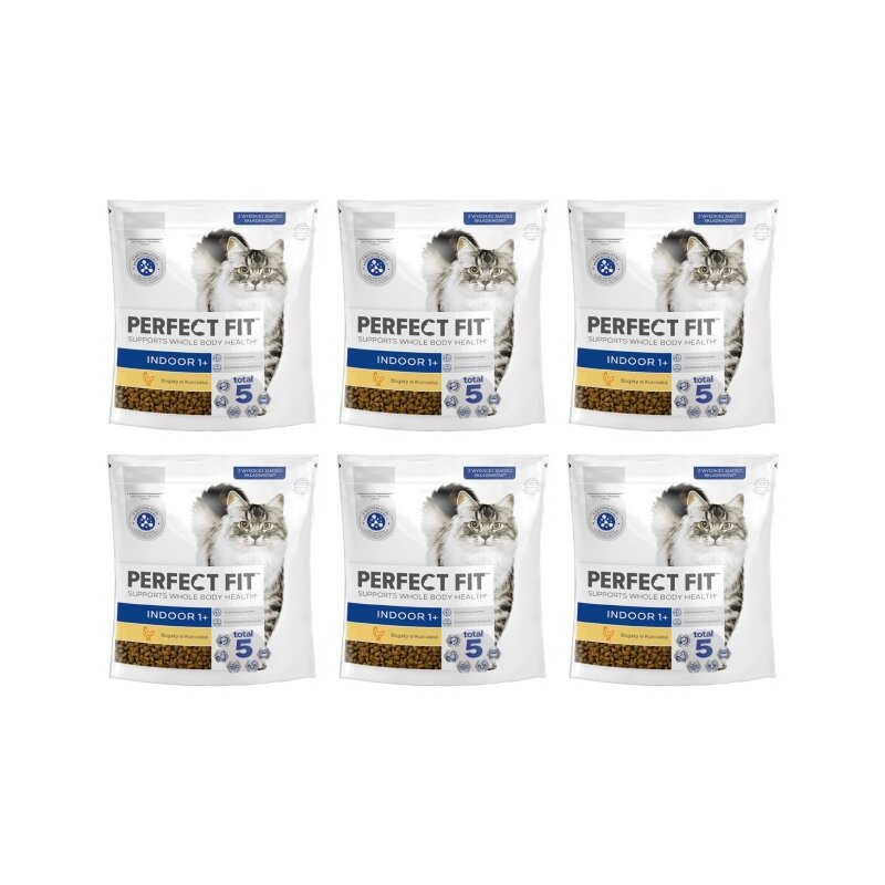 Karma dla kota PERFECT FIT Indoor Kurczak 6 x 750 g