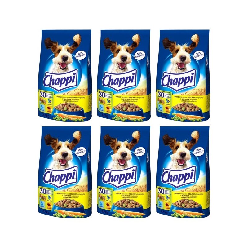 Karma dla psa CHAPPI Drób z warzywami 6 x 2.7 kg