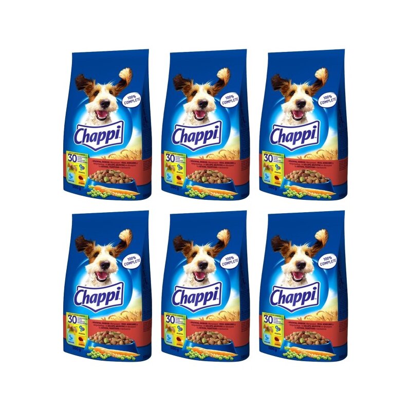 Karma dla psa CHAPPI Wołowina z drobiem i warzywami 6 x 500 g
