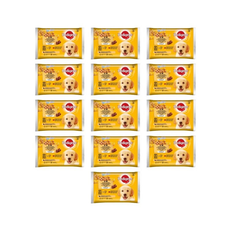 Karma dla psa PEDIGREE Junior Vital Protection Wołowina z ryżem, Kurczak z ryżem 52 x 100 g
