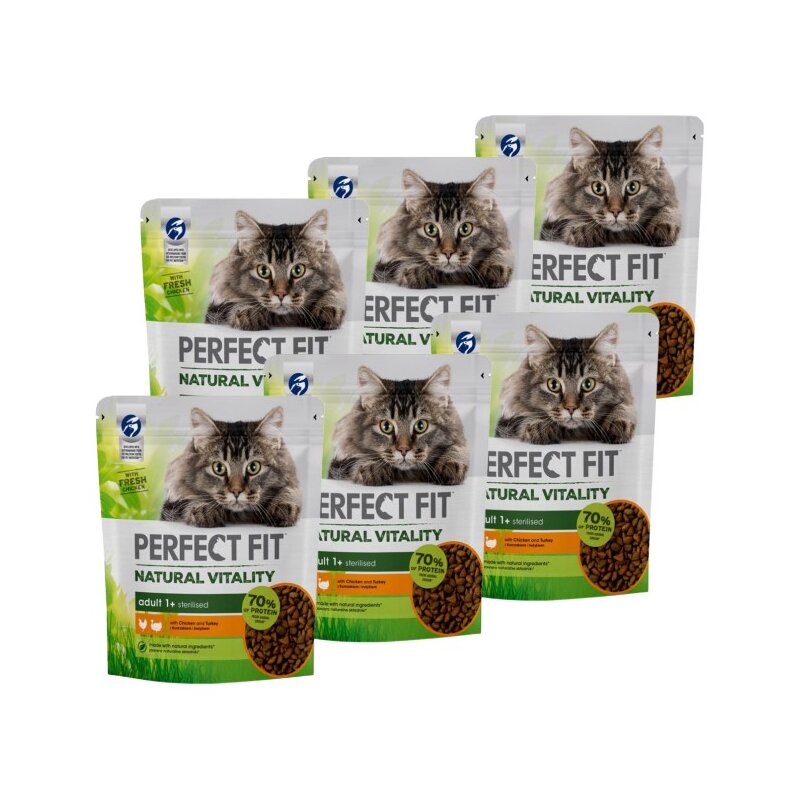 Karma dla kota PERFECT FIT Natural Vitality Kurczak z indykiem 6 x 650 g