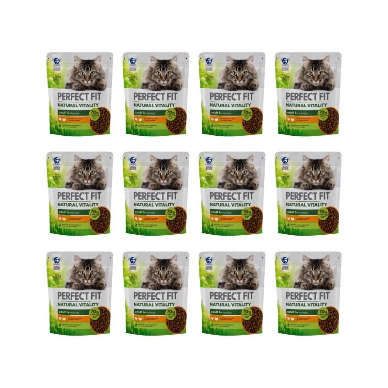Karma dla kota PERFECT FIT Natural Vitality Kurczak z indykiem 12 x 650 g