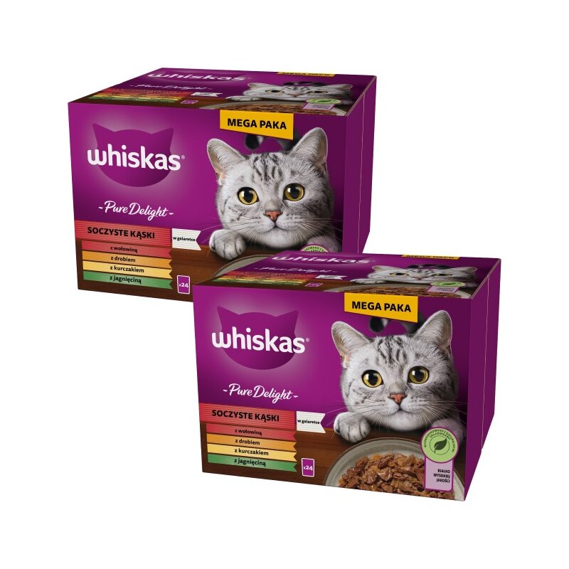 Karma dla kota WHISKAS Adult Pure Delight Mix Smaków (48 x 85 g)