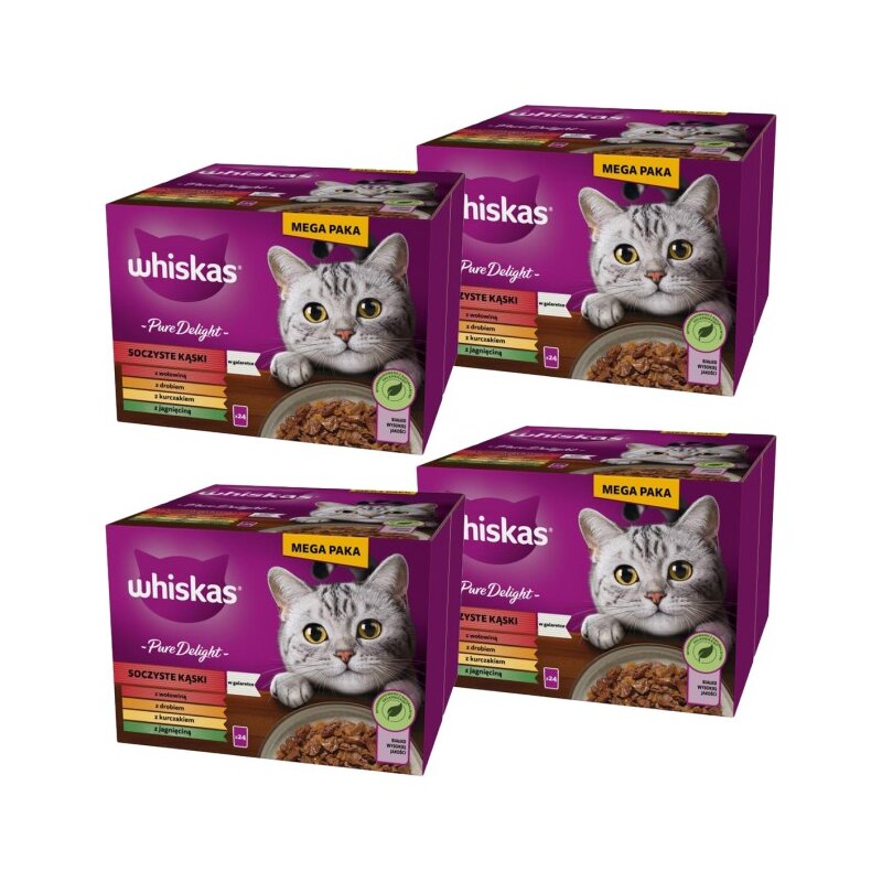 Karma dla kota WHISKAS Adult Pure Delight Mix Smaków (96 x 85 g)
