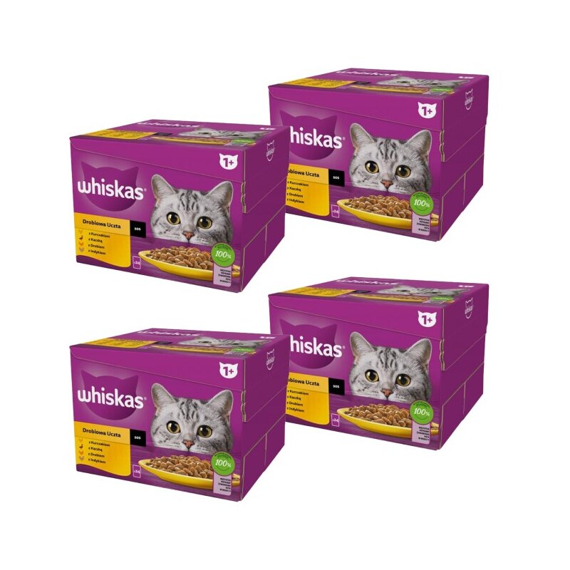 Karma dla kota WHISKAS Drobiowa Uczta Mix Smaków (96 x 85 g)