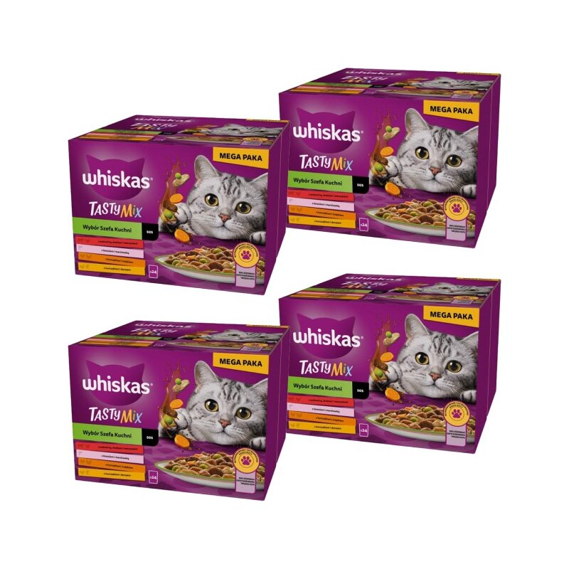 Karma dla kota WHISKAS Wybór Szefa Kuchni Mix Smaków (96 x 85 g)