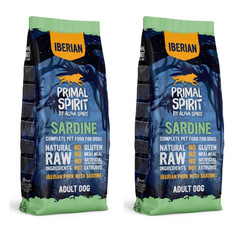 Karma dla psa półwilgotna PRIMAL SPIRIT Iberian Sardine Wieprzowina i sardynki 2 x 12 kg