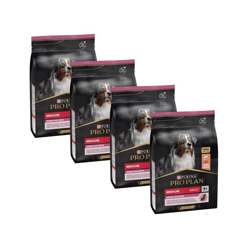 Karma dla psa PURINA Pro Plan Medium Łosoś 4 x 3 kg