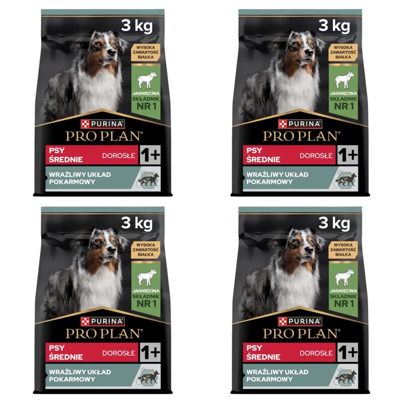 Karma dla psa PURINA Pro Plan Medium Sensitive Digestion Jagnięcina 4 x 3 kg