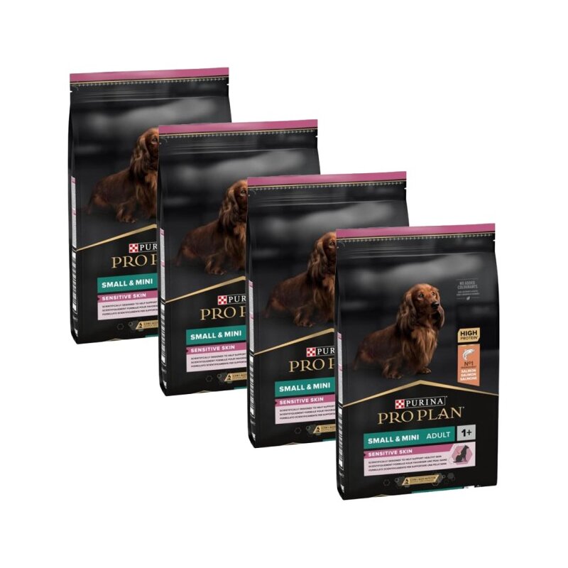 Karma dla psa PURINA Pro Plan Sensitive Skin Small & Mini Adult Łosoś 4 x 3 kg