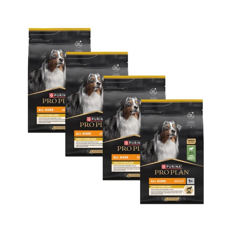 Karma dla psa PURINA Pro Plan All Size Adult Light Sterilised z Jagnięciną 4 x 3 kg
