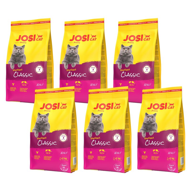 Karma dla kota JOSICAT Sterilised Classic Drób 6 x 1.9 kg
